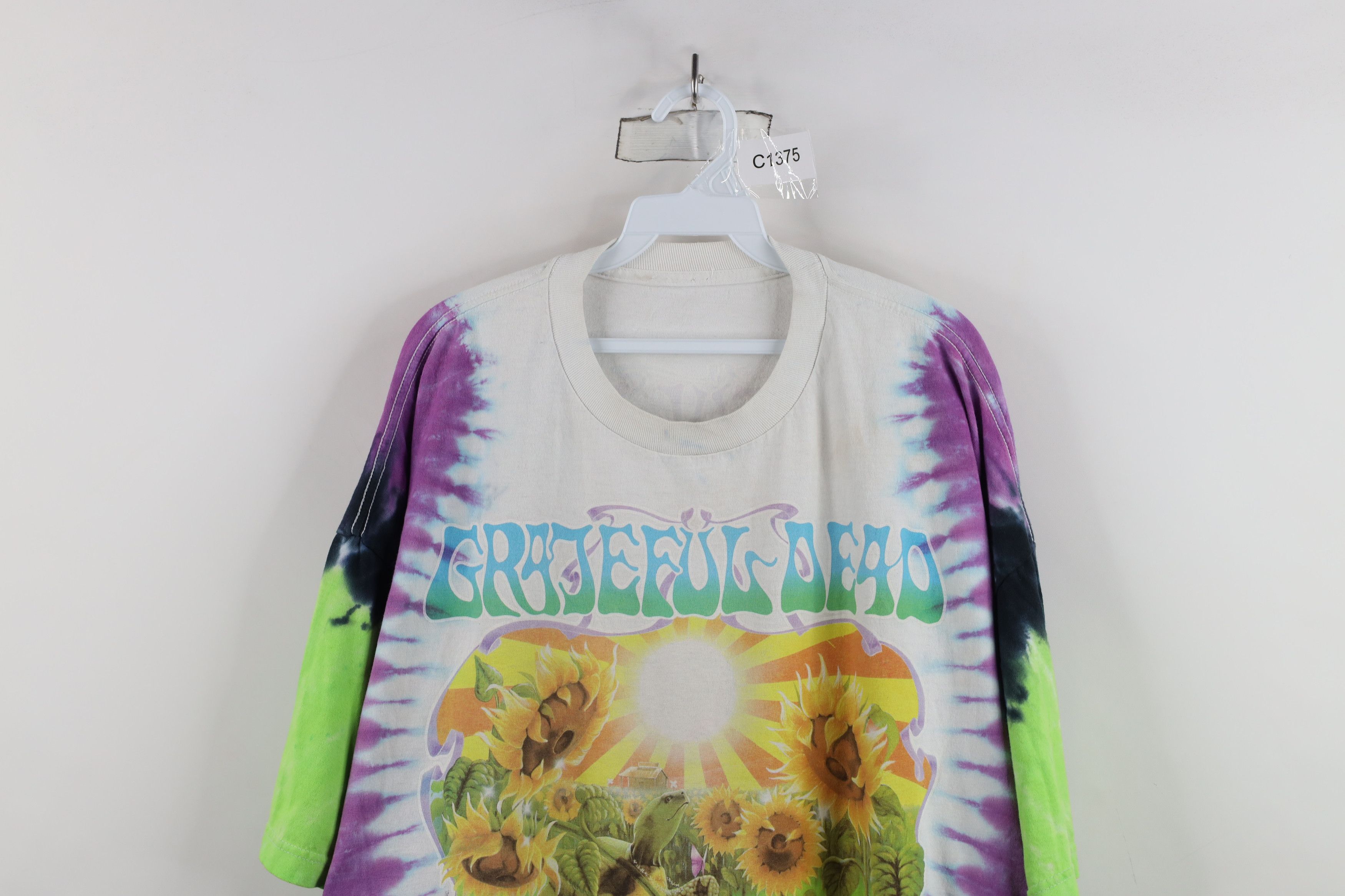 Vintage Vintage 90s Rainbow Dye Turtle Grateful Dead Band T-Shirt Size US XXL / EU 58 / 5 - 2 Thumbnail