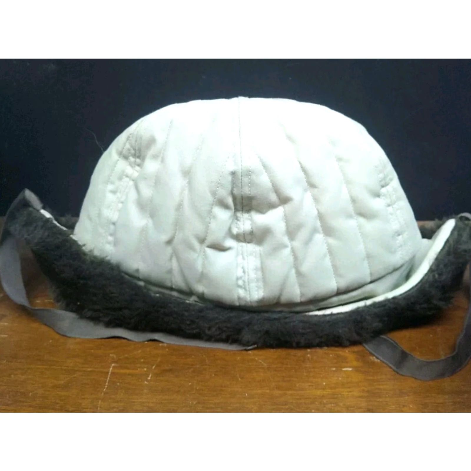 CO VINTAGE Langenberg Hat Co Trapper Hat Mens Medium Beige USA Made Quilted Twill Insulated Ear Flap Neck Flap Wide Brim Winter Fall Spring Mens Size ONE SIZE - 4 Thumbnail