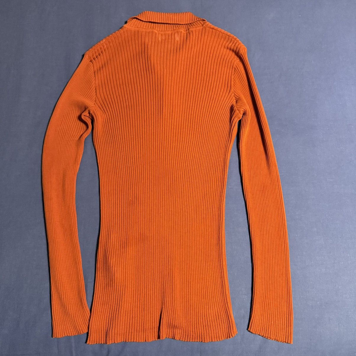 Magliano Magliano burnt orange ribbed long-sleeve knit polo Size US M / EU 48-50 / 2 - 3 Thumbnail