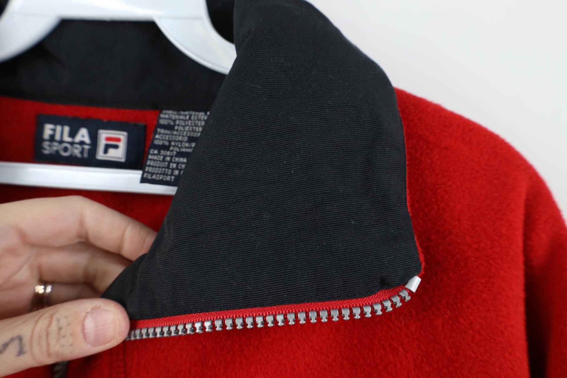 Fila Vintage 90s Fila Sport 1/4 Zip Fleece Pullover Sweater Red Size US XL / EU 56 / 4 - 6 Thumbnail