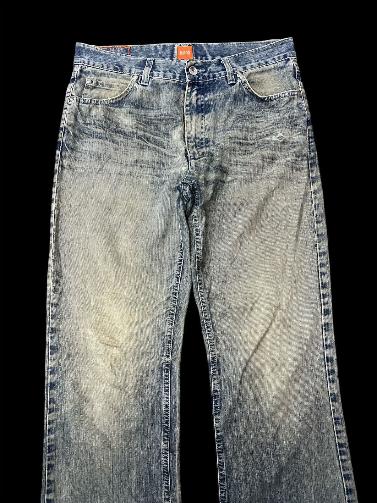 Hugo Boss × Jean FLARED‼️FADED HUGO BOS DISTRESSED DENIM PANT Size US 30 / EU 46 - 3 Thumbnail