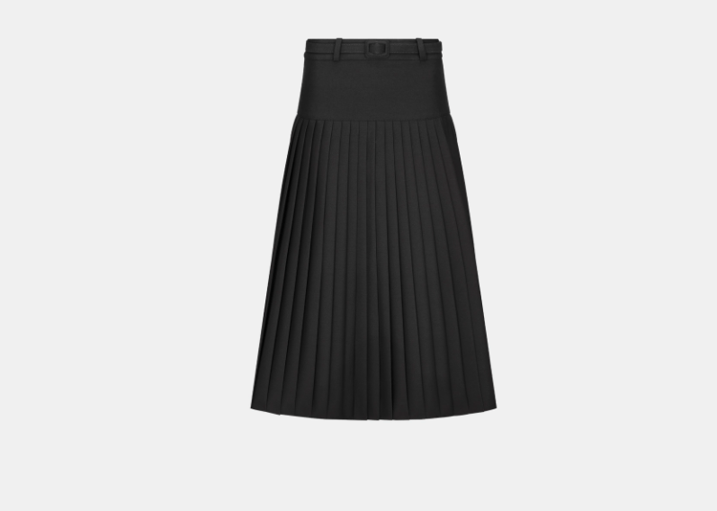 o1w1db11225 421J04 Flared Mid-Length Skirt in Black