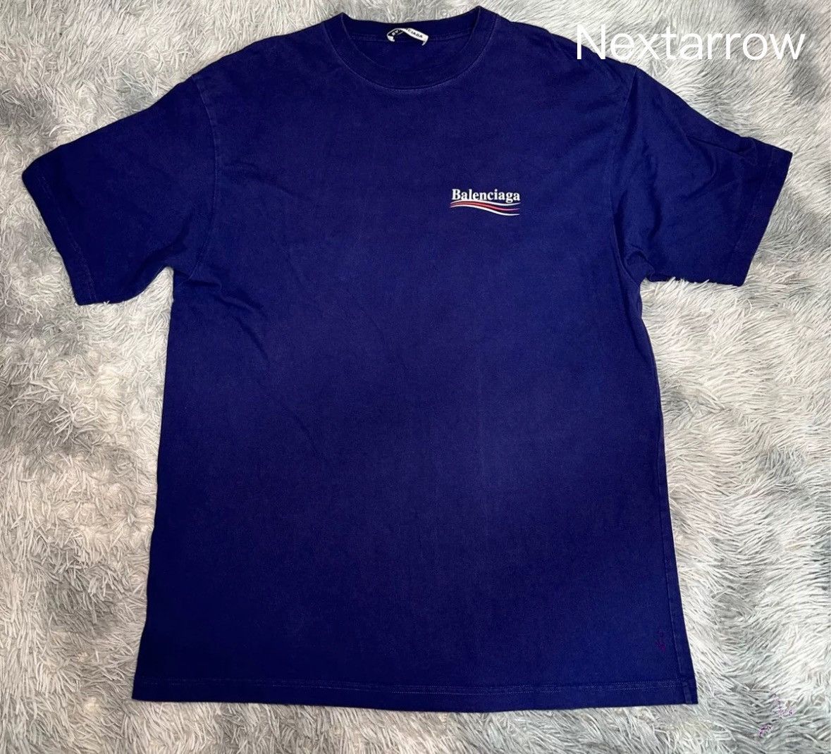 Balenciaga Balenciaga Blue Cola Wave Letter Logo Short Sleeve Size US M / EU 48-50 / 2 - 1 Thumbnail