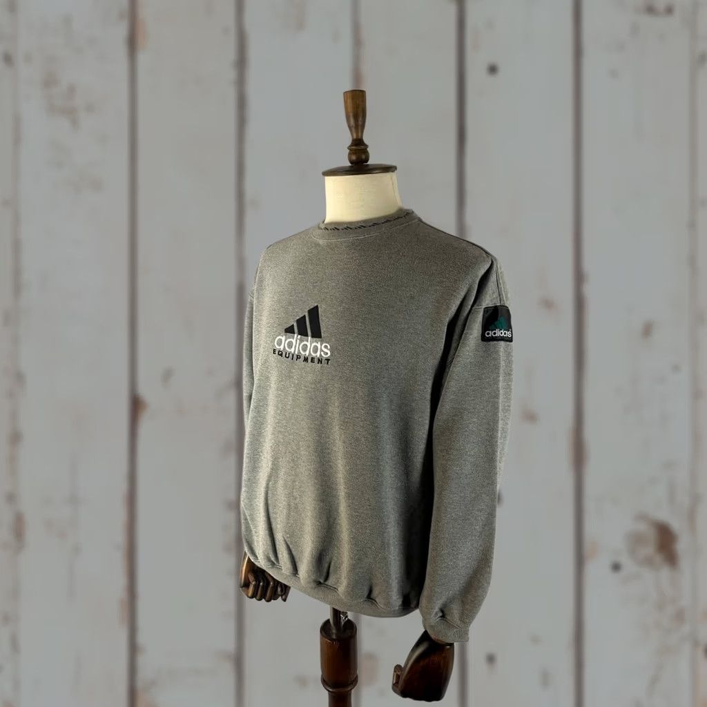 Adidas Adidas Sweatshirt Mens Cotton Crew Neck Gray Long Sleeve M 中 Size US M / EU 48-50 / 2 - 1 Thumbnail