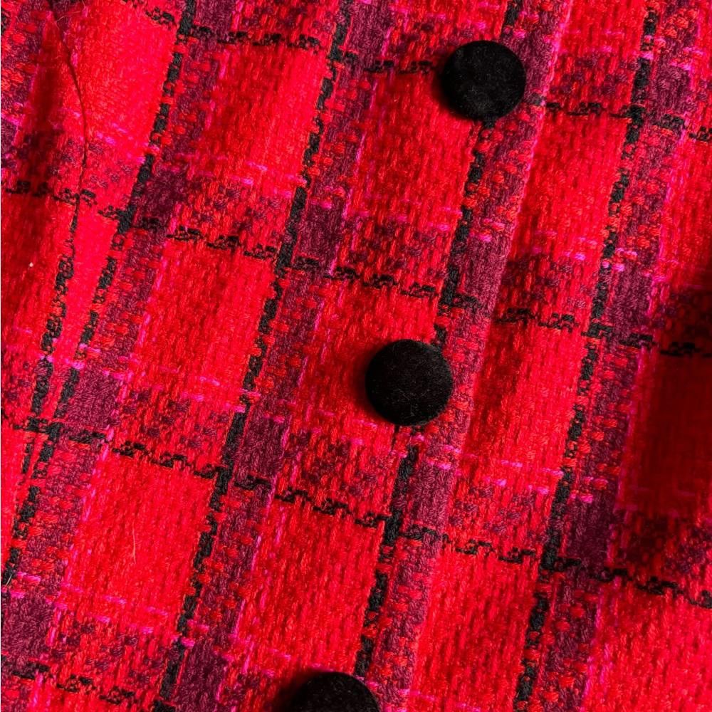Designer Vintage Positive Attitude Red Plaid Button-Up Size XXL / US 16-18 / IT 52-54 - 3 Thumbnail