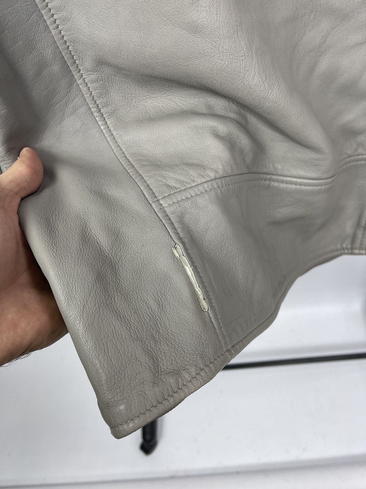 Allsaints AllSaints Men’s Leather Oversized Biker Jaket Size S Grey Size US S / EU 44-46 / 1 - 7 Thumbnail