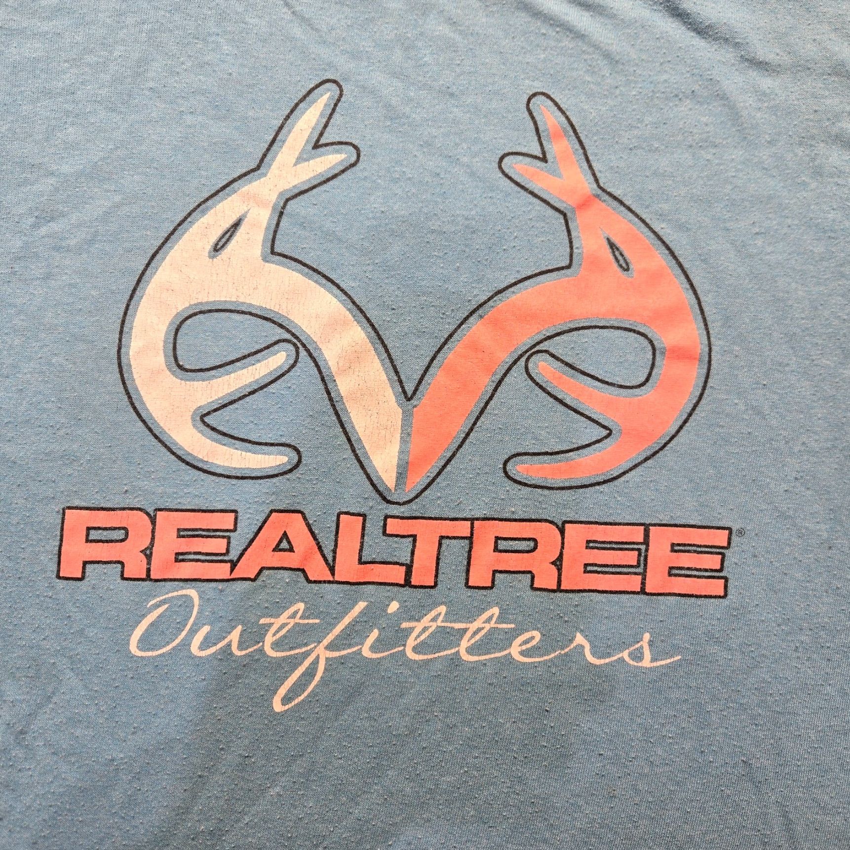 Realtree Real Tree Realtree T-Shirt Light Blue Short Sleeve Logo Deer Horns Adult 2XL XXL Cotton Camouflage Outdoor Hiking Hunting Fishing Logo Shirt Mens Size US XXL / EU 58 / 5 - 2 Thumbnail
