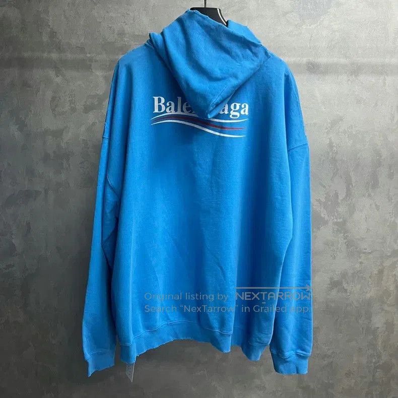 Balenciaga Balenciaga Blue Logo Print Hoodie. Size US S / EU 44-46 / 1 - 2 Thumbnail