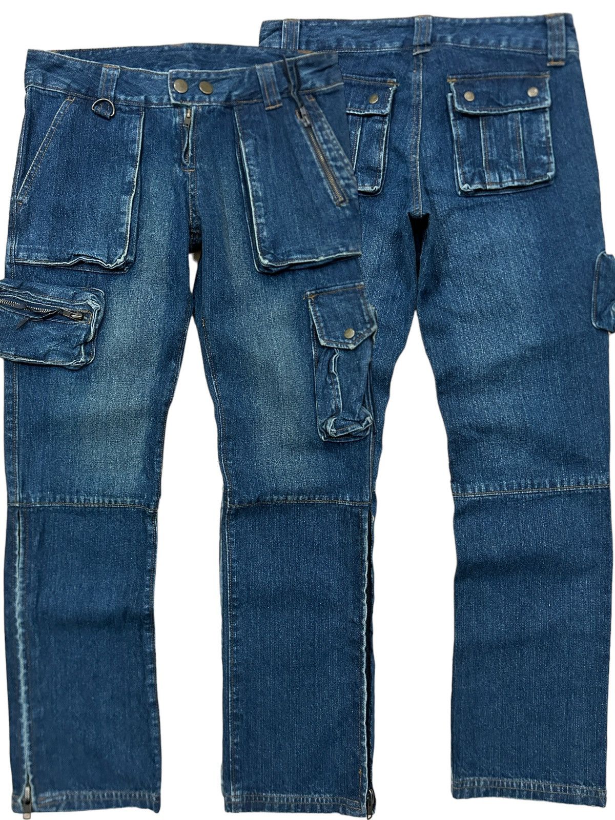Japanese Brand Y2K Tao Japan Cargo Multi Pocket Tactical Jeans Size 30" / US 8 / IT 44 - 1 Thumbnail
