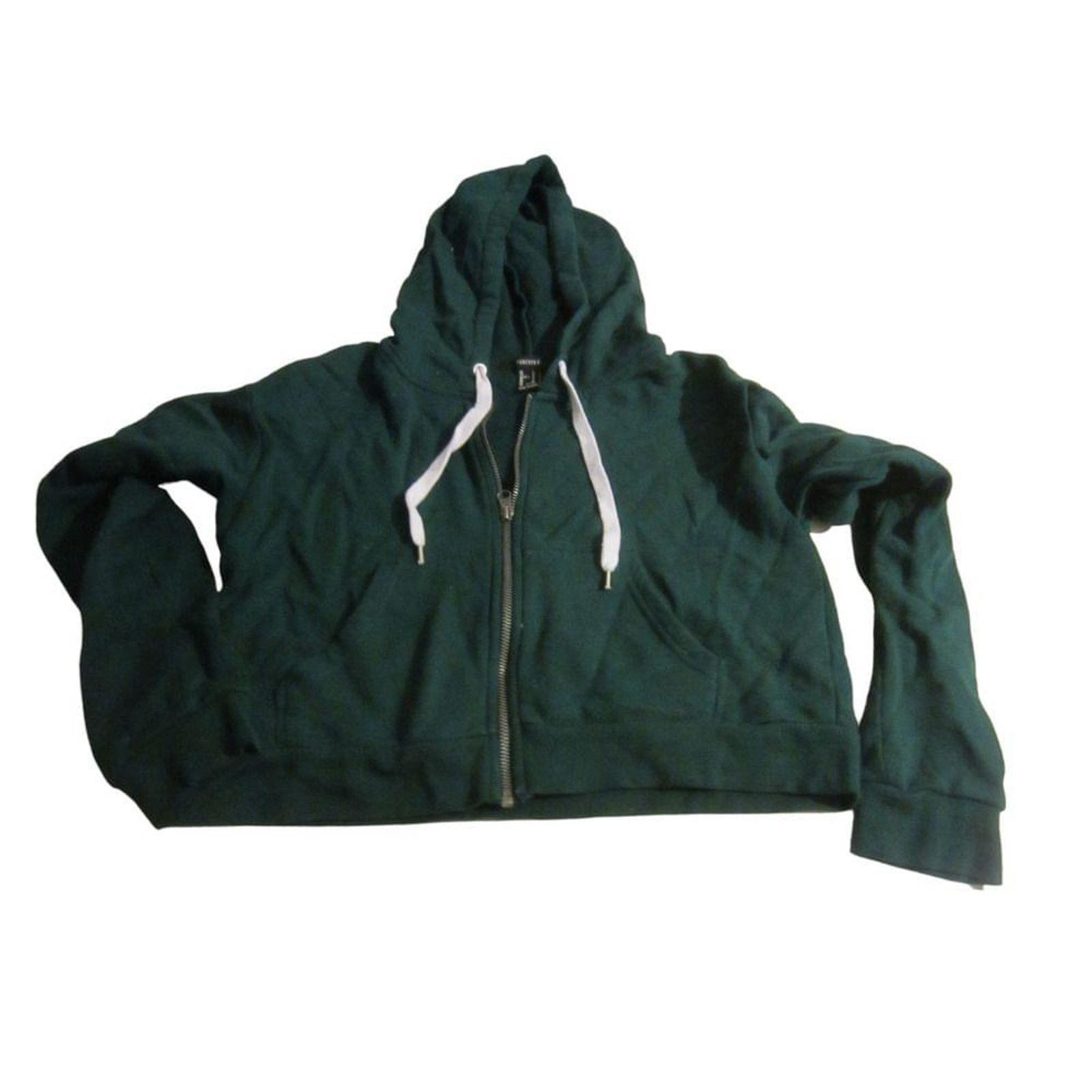 Forever 21 Cozy Streetwear Teal Cropped Zip Hoodie Forever 21 Medium Size M / US 6-8 / IT 42-44 - 2 Thumbnail