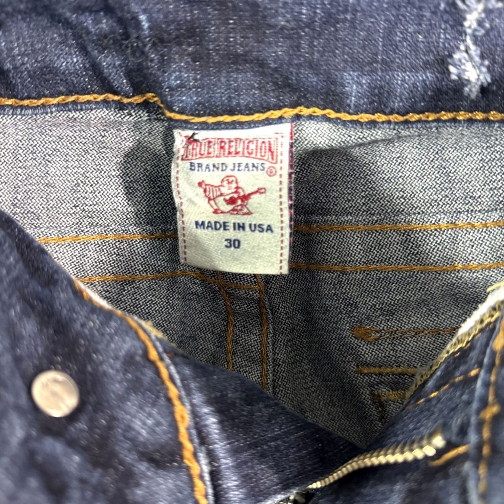 True Religion VINTAGE True Religion Jeans Womens 30 Blue Distressed Straight Leg Pockets Made in USA D Size 30" / US 8 / IT 44 - 5 Thumbnail