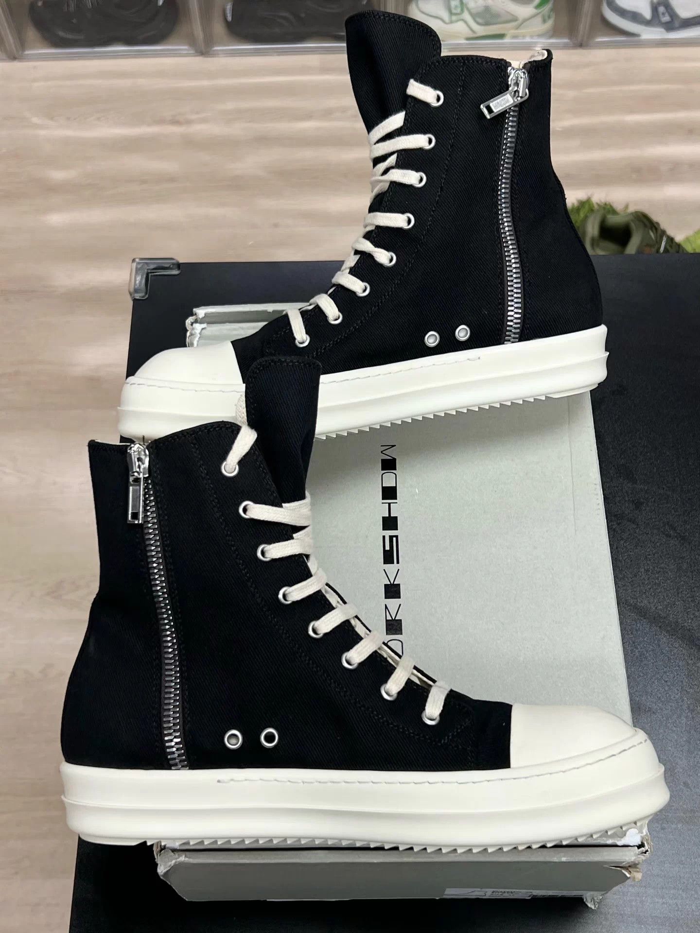 Rick Owens Rick Owens RO high-top black zipper sneaker EUR 43 Size US 10 / EU 43 - 5 Thumbnail