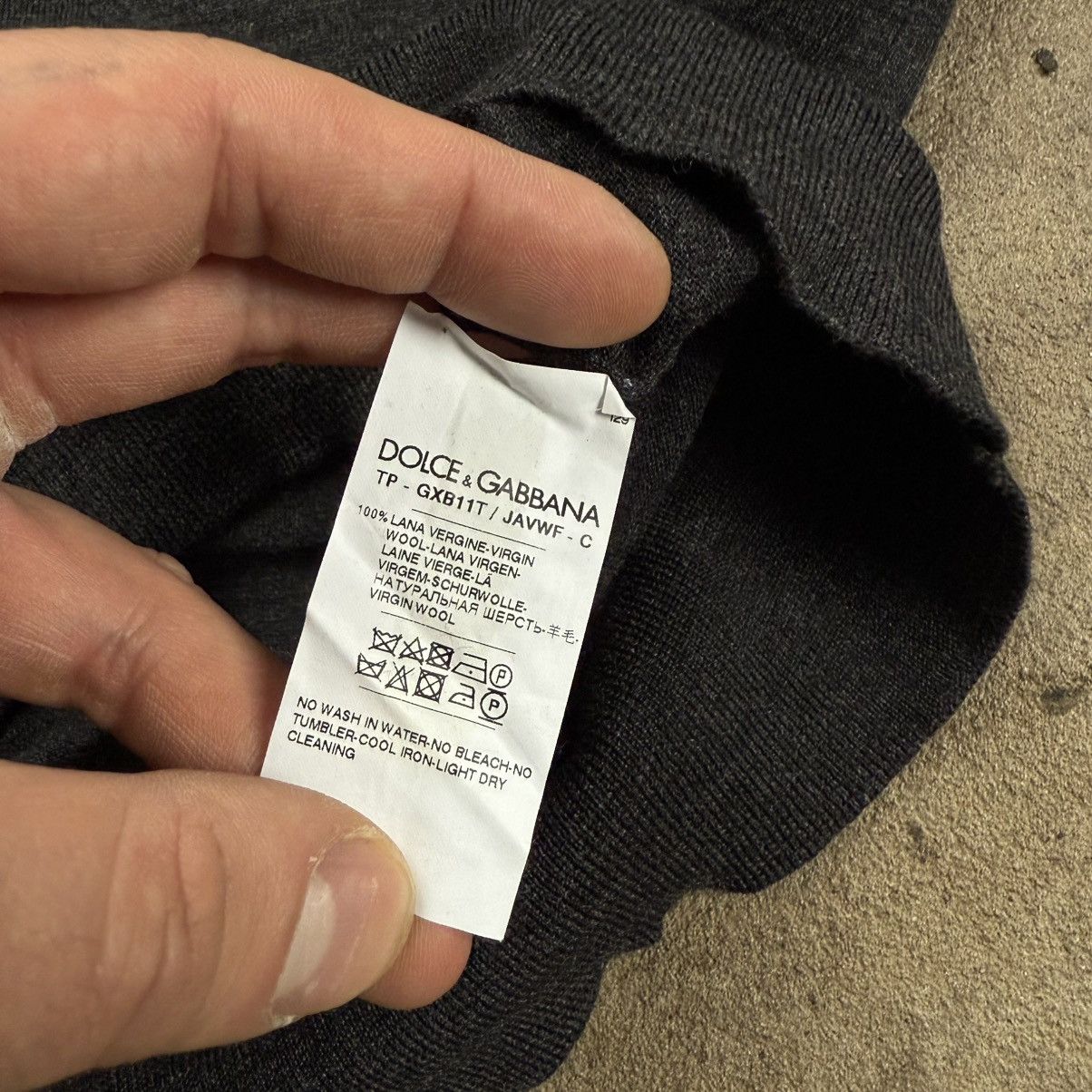 Dolce & Gabbana Dolce & Gabbana Grey Wool Sweater Old Money Size US L / EU 52-54 / 3 - 6 Thumbnail