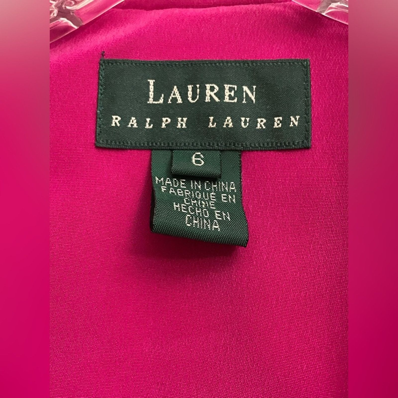 Lauren Ralph Lauren Lauren Ralph Lauren 100% Silk Button Blazer Fuschia Sz 6 Size M / US 6-8 / IT 42-44 - 2 Thumbnail