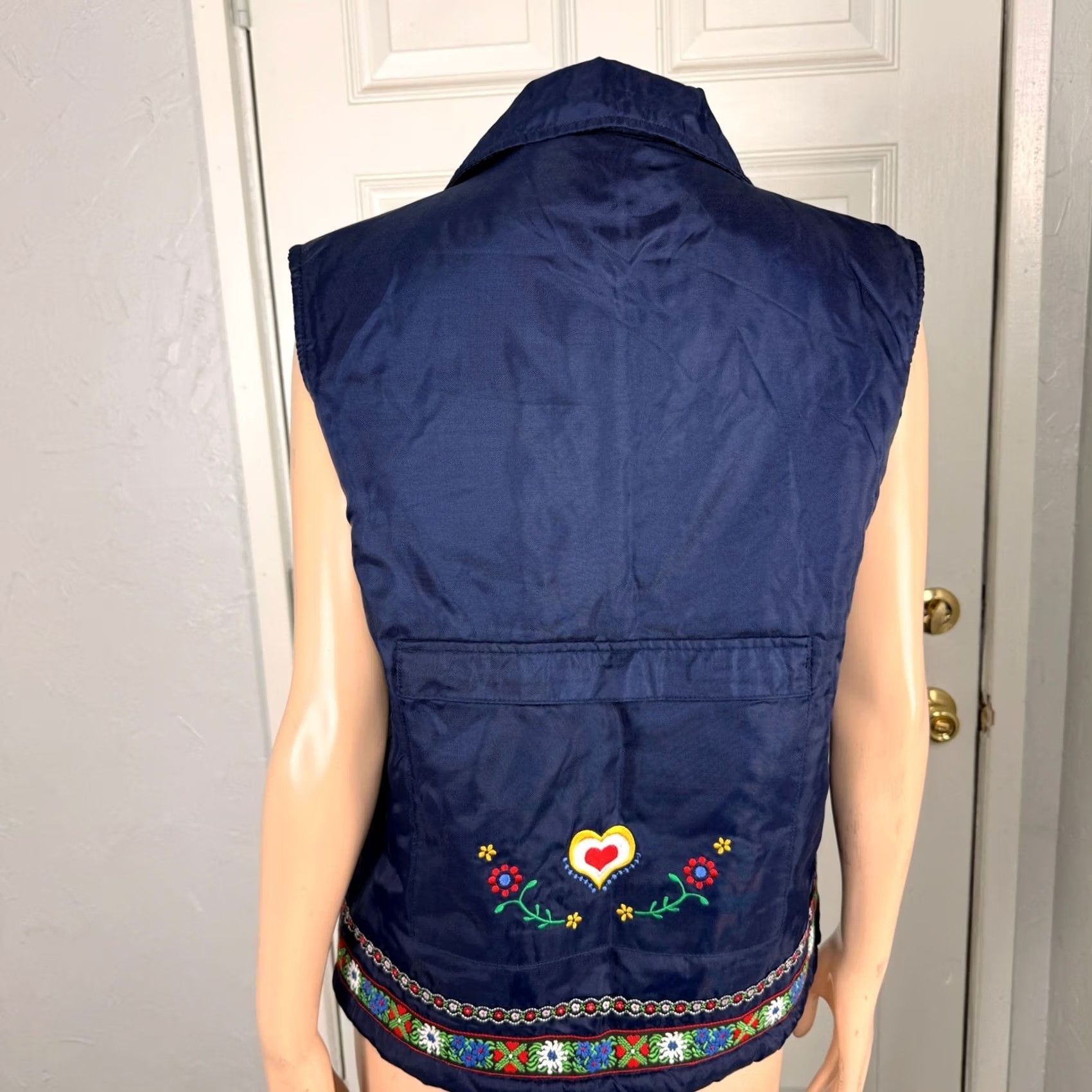 Sugar VINTAGE Sugar Coat Twenty six red sugar jacket Vest Embroidered floral Heart C3-1 Coat S Blue Casual Womens Size S / US 4 / IT 40 - 4 Thumbnail