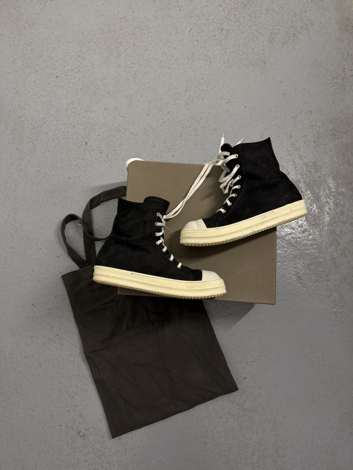 Rick Owens Rick Owens Mainline Nubuck High Ramones With Shopper And Box Size US 11 / EU 44 - 1 Thumbnail