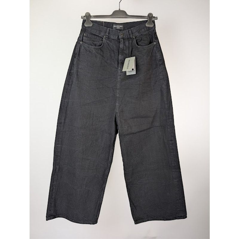 Balenciaga o1rshd1 Low Crotch Light Japanese Denim Pants in Black Size US 30 / EU 46 - 10 Thumbnail