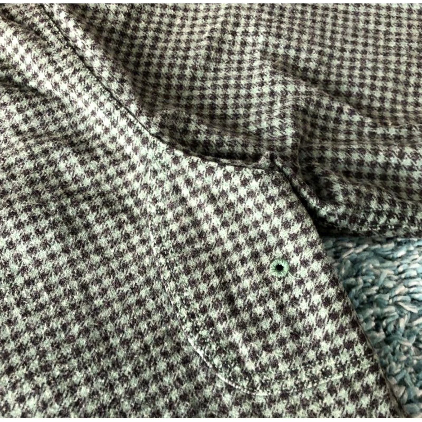 Ralph Lauren RRL Ralph Lauren Flannel Shirt Houndstooth Check Size M Black Green Men's Button-Up Long Sleeve Pre-owned Size US M / EU 48-50 / 2 - 7 Thumbnail