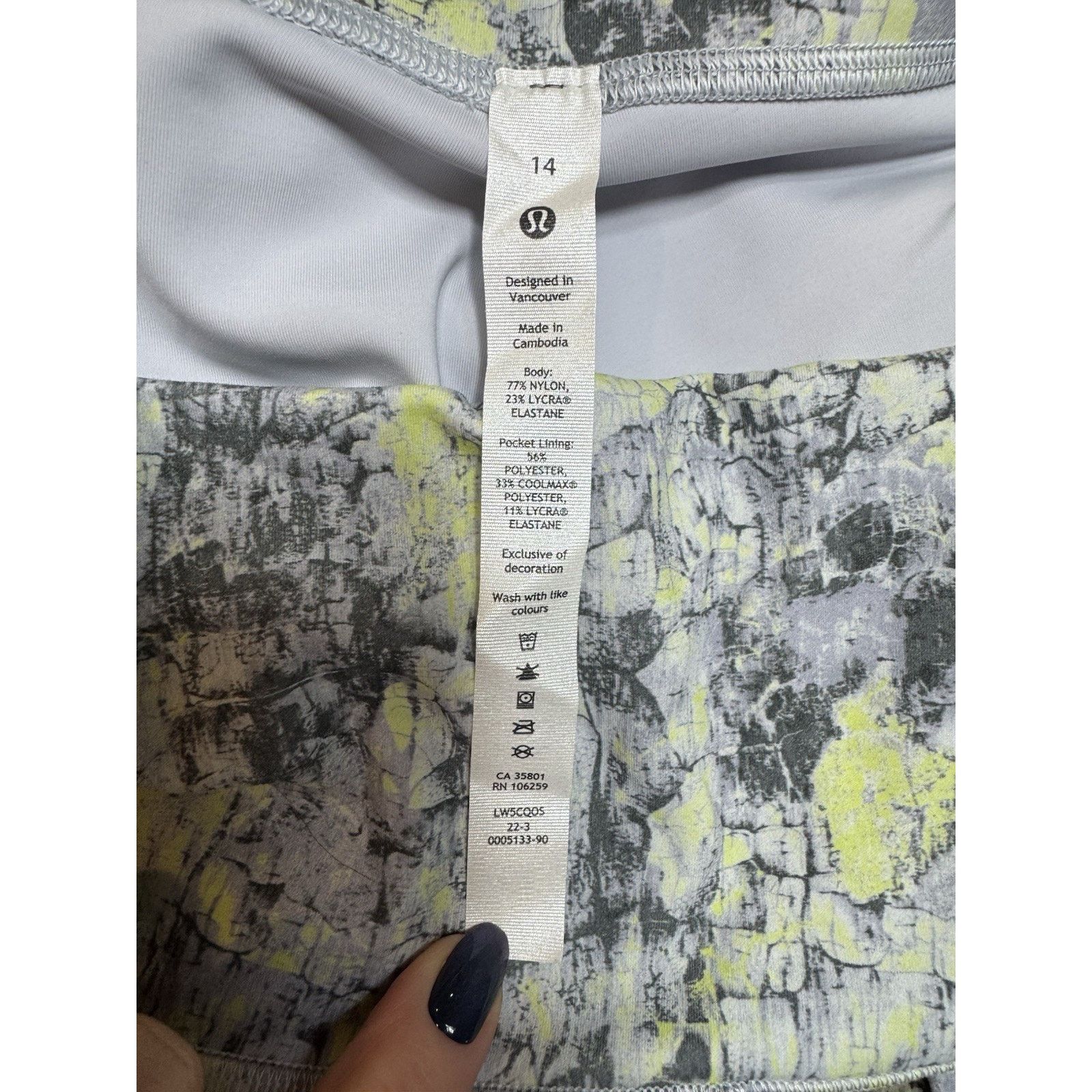 Lululemon Lululemon Wunder Train HR Tight 25” Everlux Grey Yellow 14 Size 36" / US 14 / IT 50 - 9 Thumbnail
