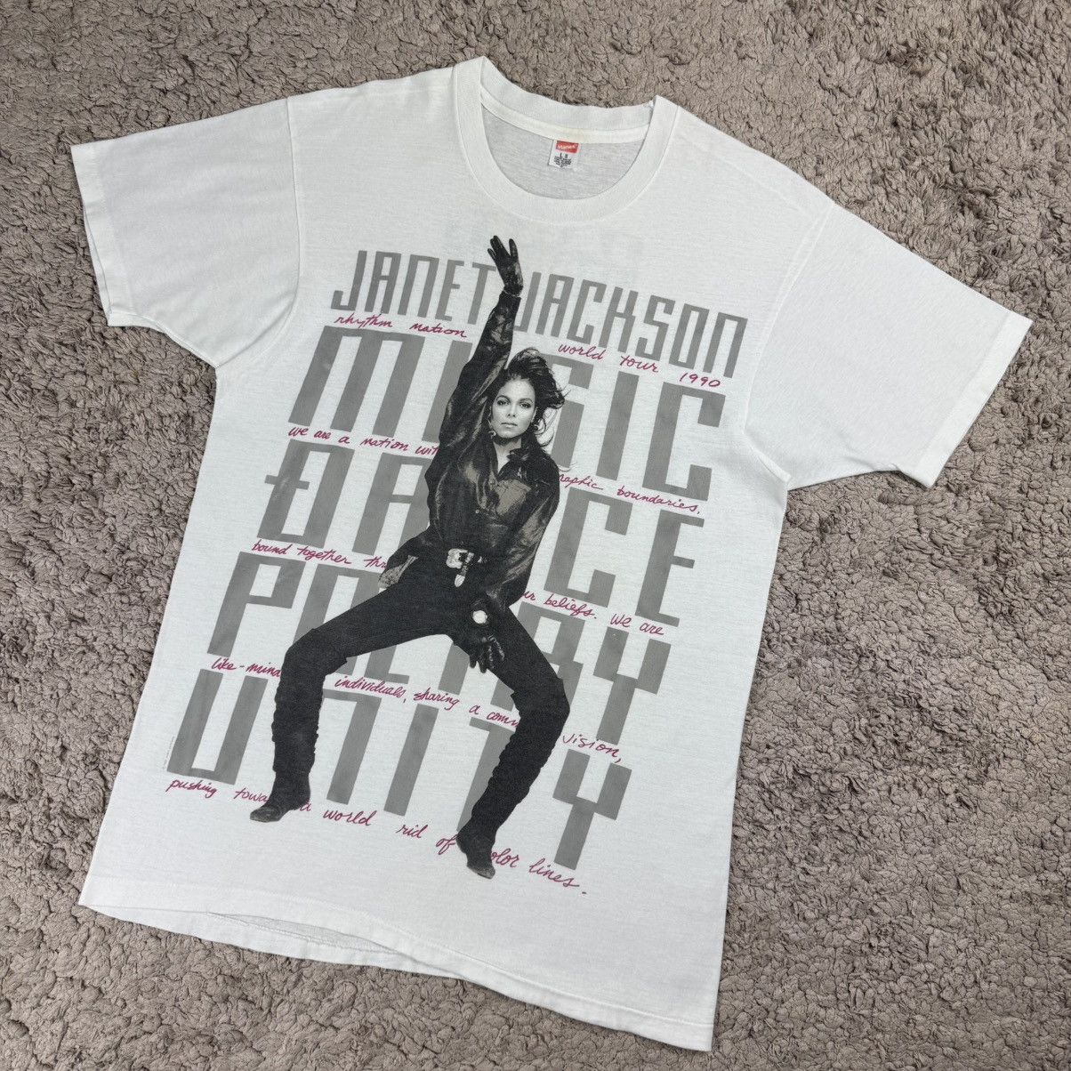 Band Tees Vintage 90s Janet Jackson Rhythm Nation Concert Tour T-shirt Size US L / EU 52-54 / 3 - 4 Thumbnail