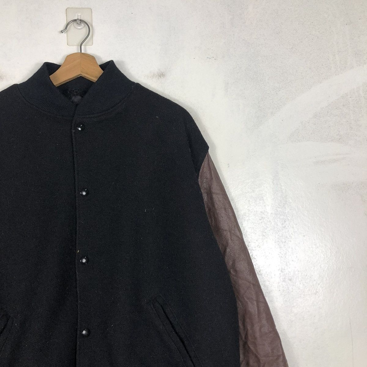 Vintage 📌VINTAGE VARSITY LEATHER JACKET SPORTING GOOD ISSEY MIYAKE Size US XL / EU 56 / 4 - 8 Thumbnail