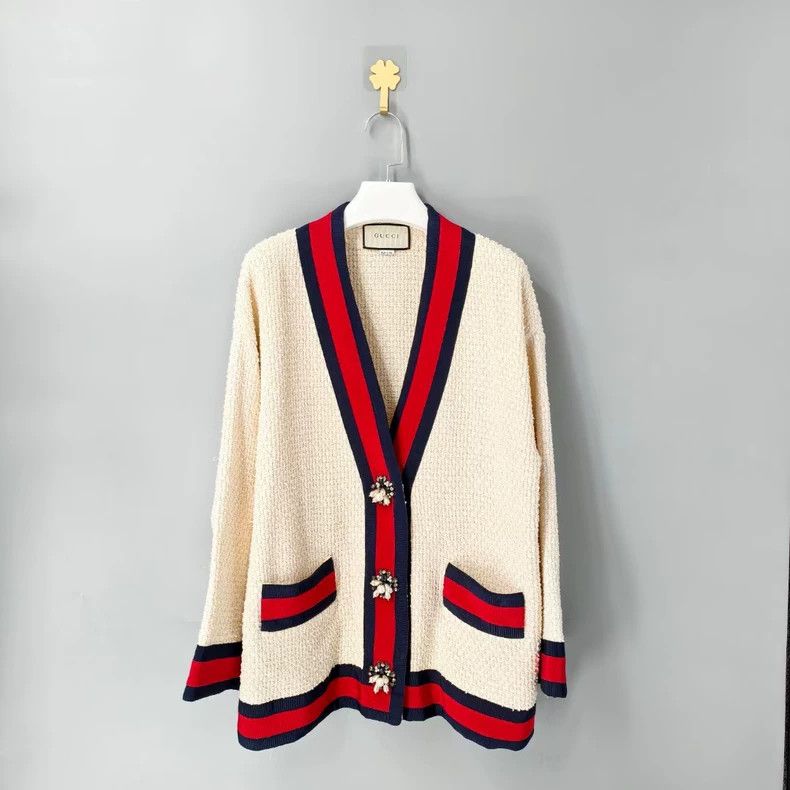 Gucci Gucci Diamond buckle cardigan sweater Size S / US 4 / IT 40 - 1 Thumbnail