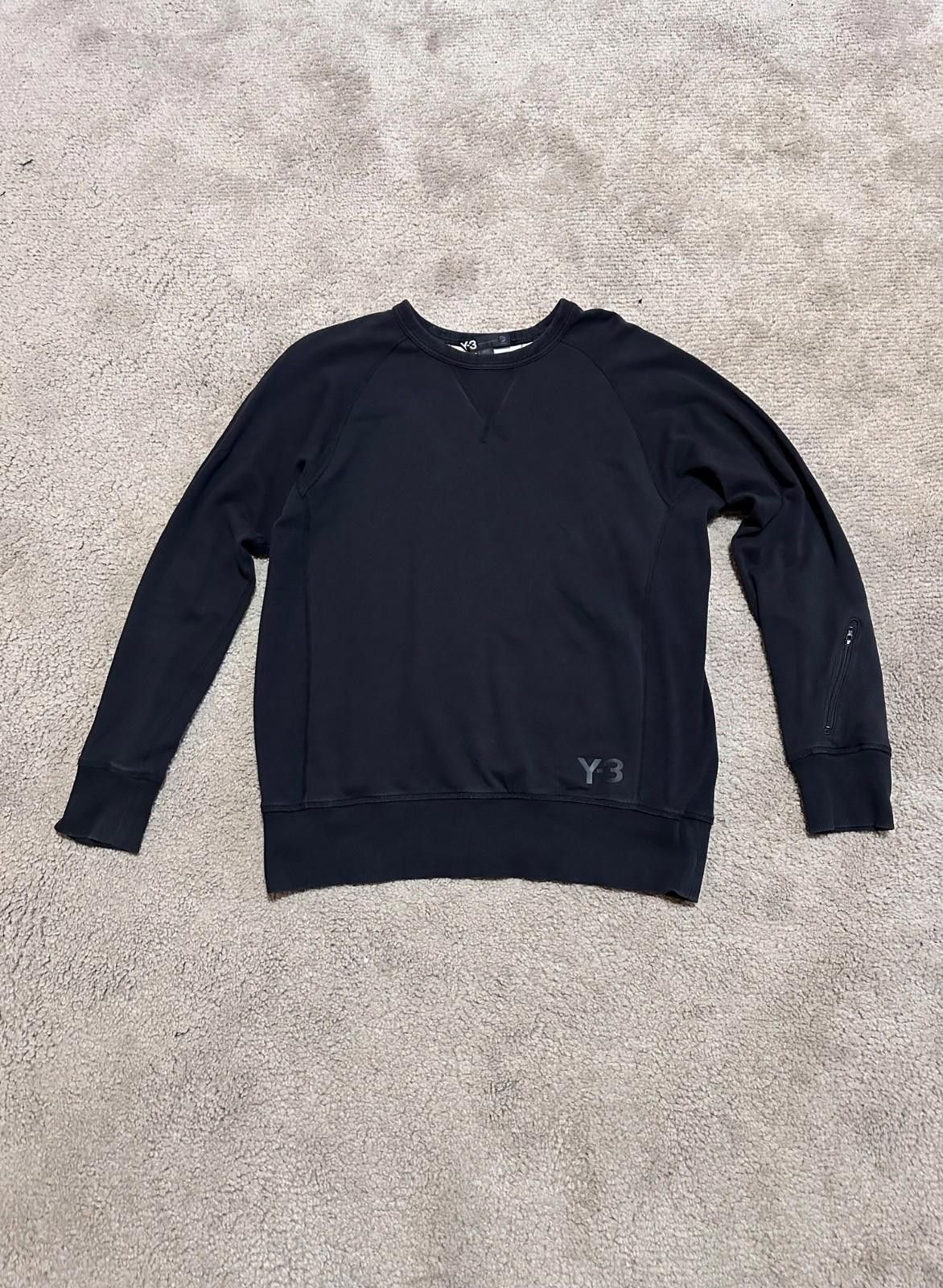 Yohji Yamamoto Y-3 Mens Sweatshirt Medium Black Yohji Yamamoto Adidas Logo Size US M / EU 48-50 / 2 - 1 Thumbnail