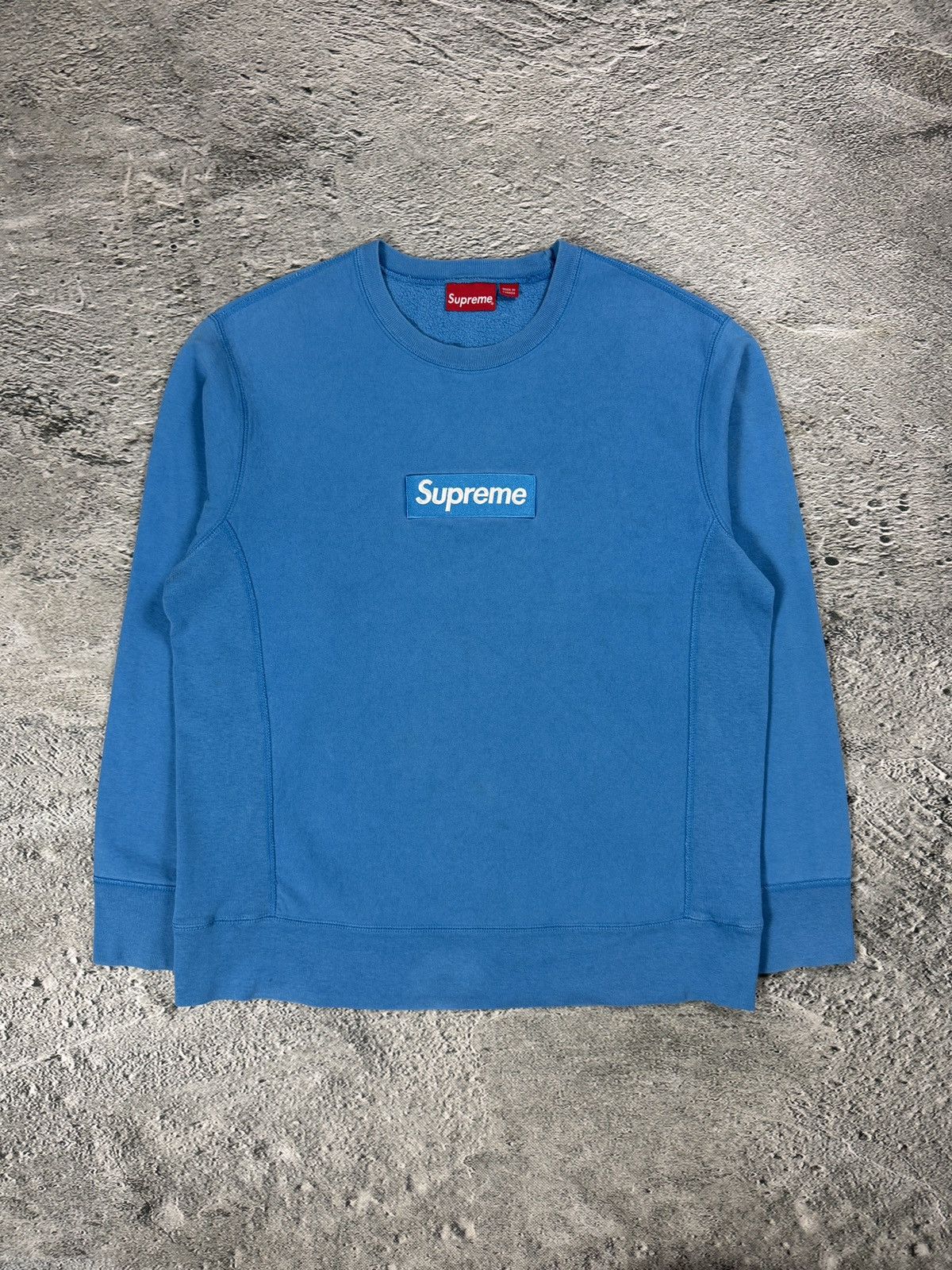 Supreme Supreme Ice Blue/Gold Box Logo Hoodie FW17 | Grailed