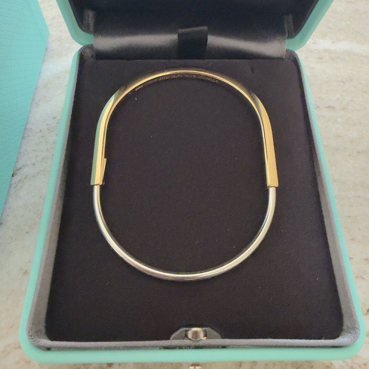 Tiffany & Co. Tiffany Lock Narrow Bangle Rose/White Gold 🚫READ DESCRIPTION Size ONE SIZE - 2 Thumbnail