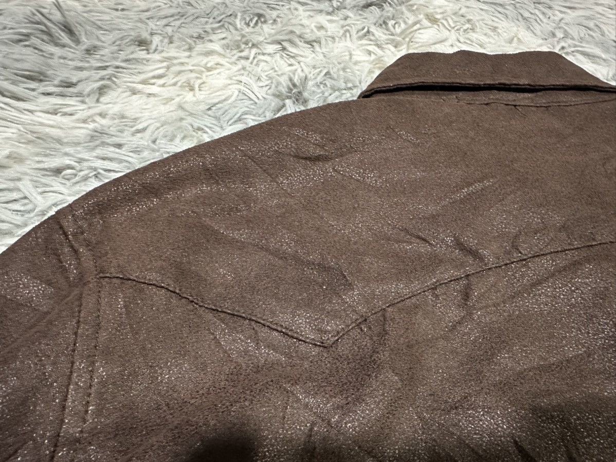 If Six Was Nine 🔥Sick Y2K Omkoe Waxed Suede Western Shirt ZipperGoth Punk Size US L / EU 52-54 / 3 - 7 Thumbnail