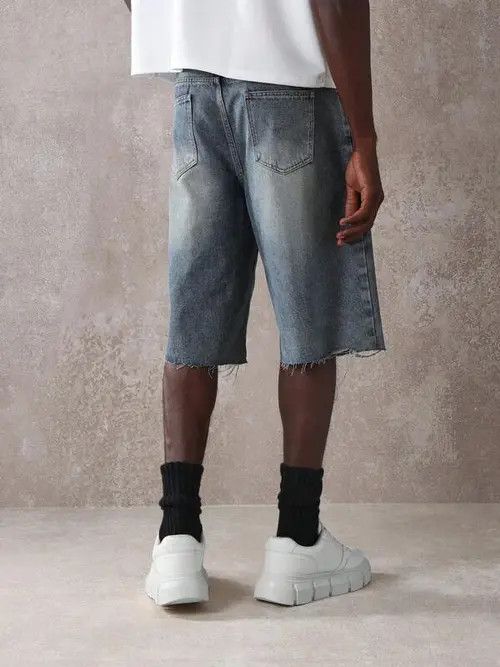 Japanese Brand × Vintage DISTRESSED vintage denim jorts shorts relaxed Y2K Size US 32 / EU 48 - 2 Thumbnail