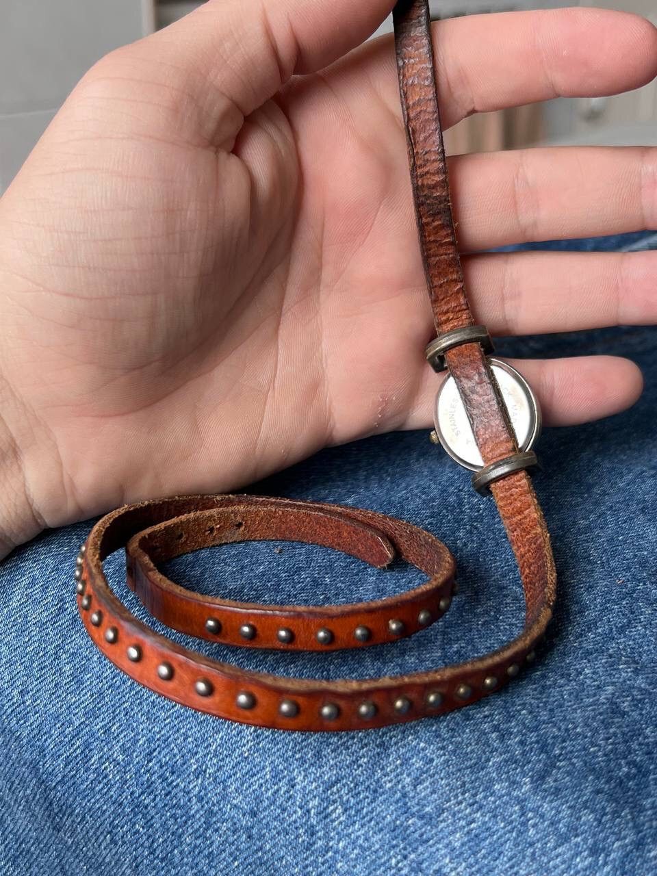 Japanese Brand × Vintage Vintage Japanese futuristic Watch Studded Leather Strap Size ONE SIZE - 6 Thumbnail