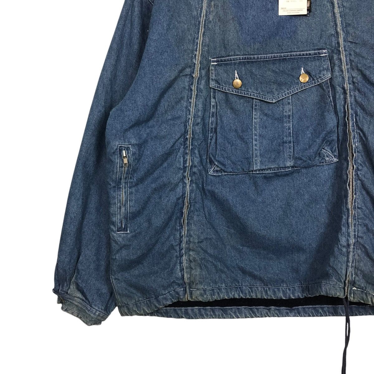 Japanese Brand 🔥 DENIM BOMBER JACKET BONDAGE DESIGN ALBEMARLE ISSEY MIYAKE Size US L / EU 52-54 / 3 - 6 Thumbnail