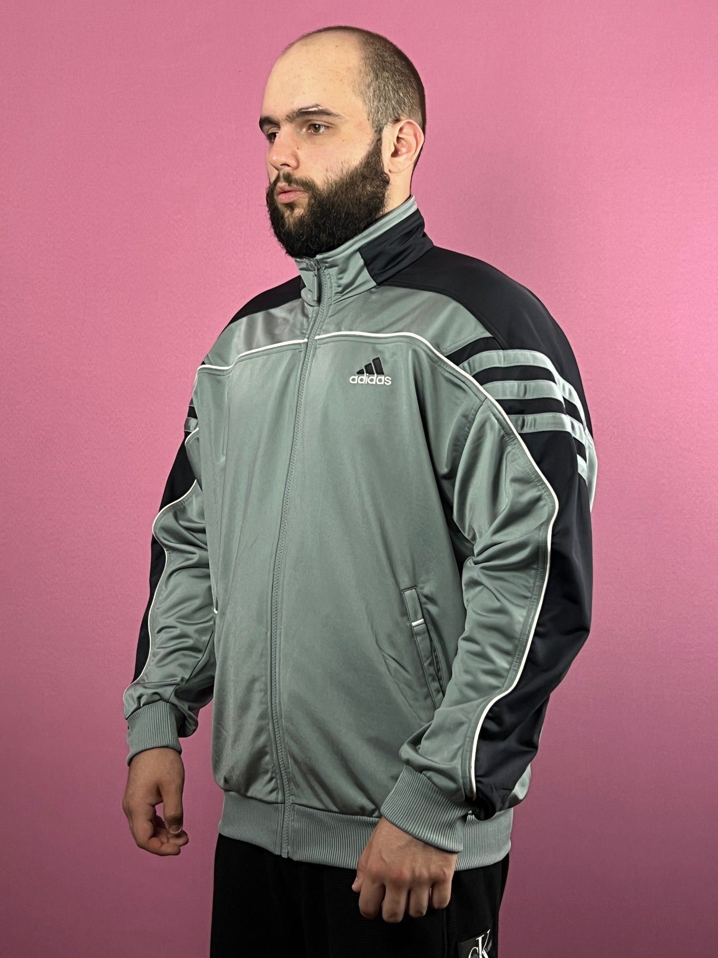 Adidas × Vintage 90s Adidas Back Logo Vintage Men's Track Jacket - L Size US L / EU 52-54 / 3 - 1 Thumbnail