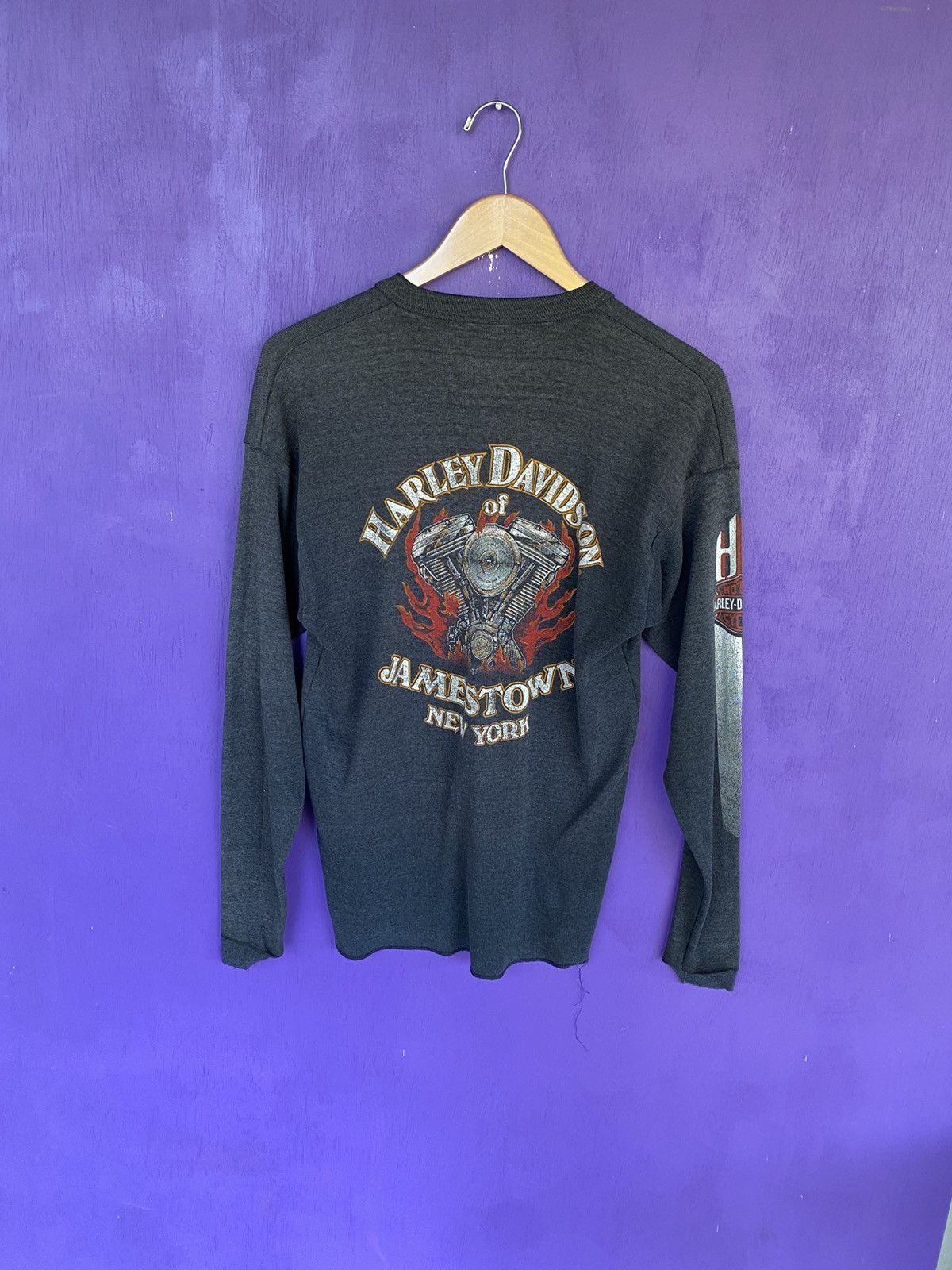 Harley Davidson Vintage 80s Harley davidson faded henley long-sleeve Size US M / EU 48-50 / 2 - 2 Thumbnail