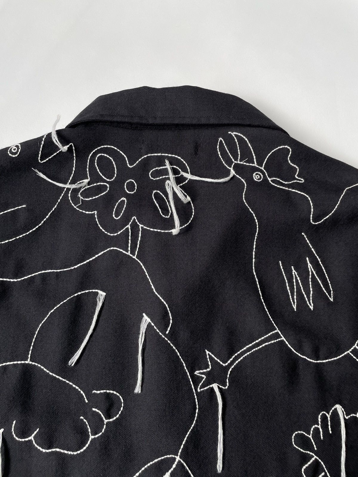 Our Legacy Black Wool Embroidered ‘Heusen’ Shirt Size US M / EU 48-50 / 2 - 14 Thumbnail
