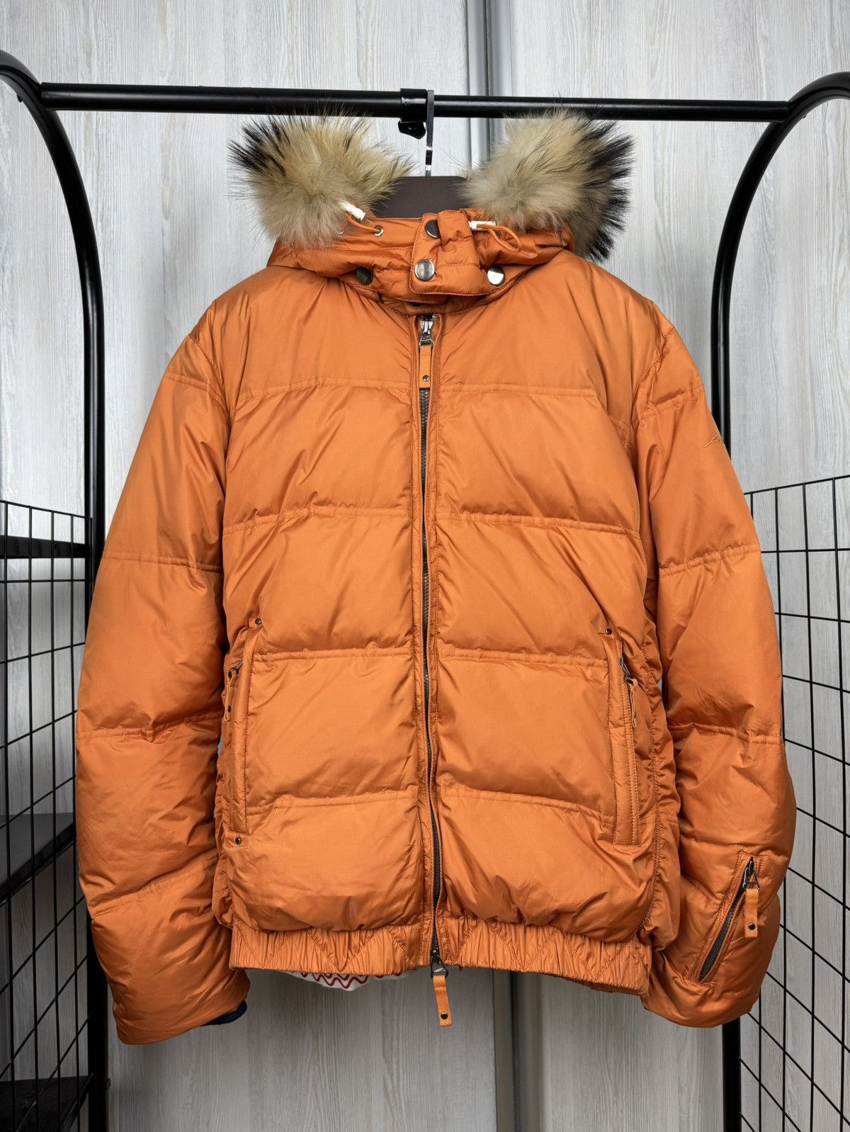 Japanese Brand Jet Set Orange quilted down puffer fur ski jacket Size US L / EU 52-54 / 3 - 2 Thumbnail