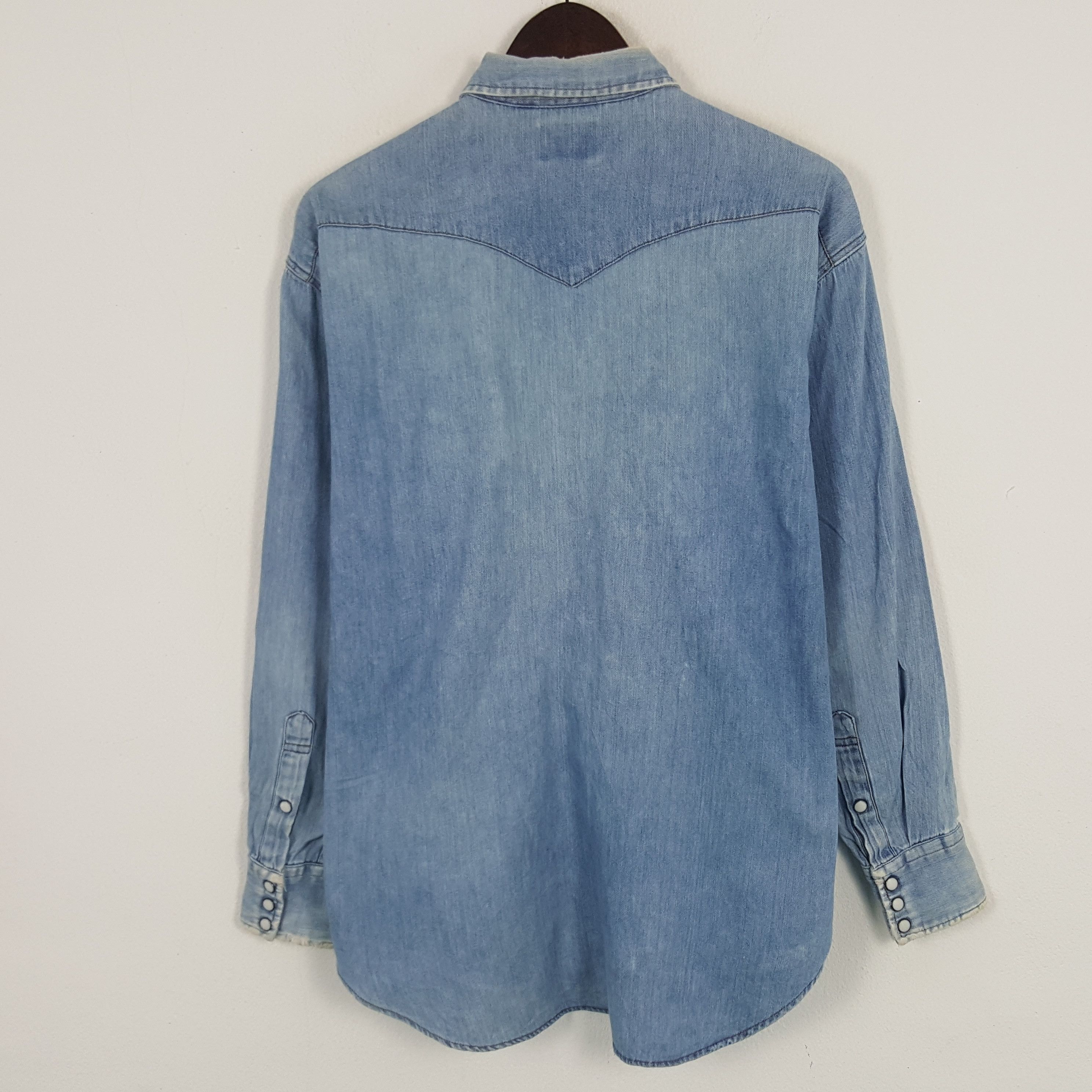 Japanese Brand × Vintage × Wrangler Vintage Wrangler Japanese Denim Button Up Shirt Size US L / EU 52-54 / 3 - 3 Thumbnail