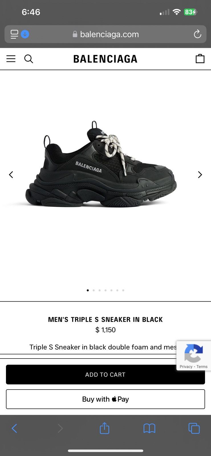 Balenciaga 👟 Balenciaga Triple S Black – Size EU 42 / US 9 Size US 9 / EU 42 - 6 Thumbnail