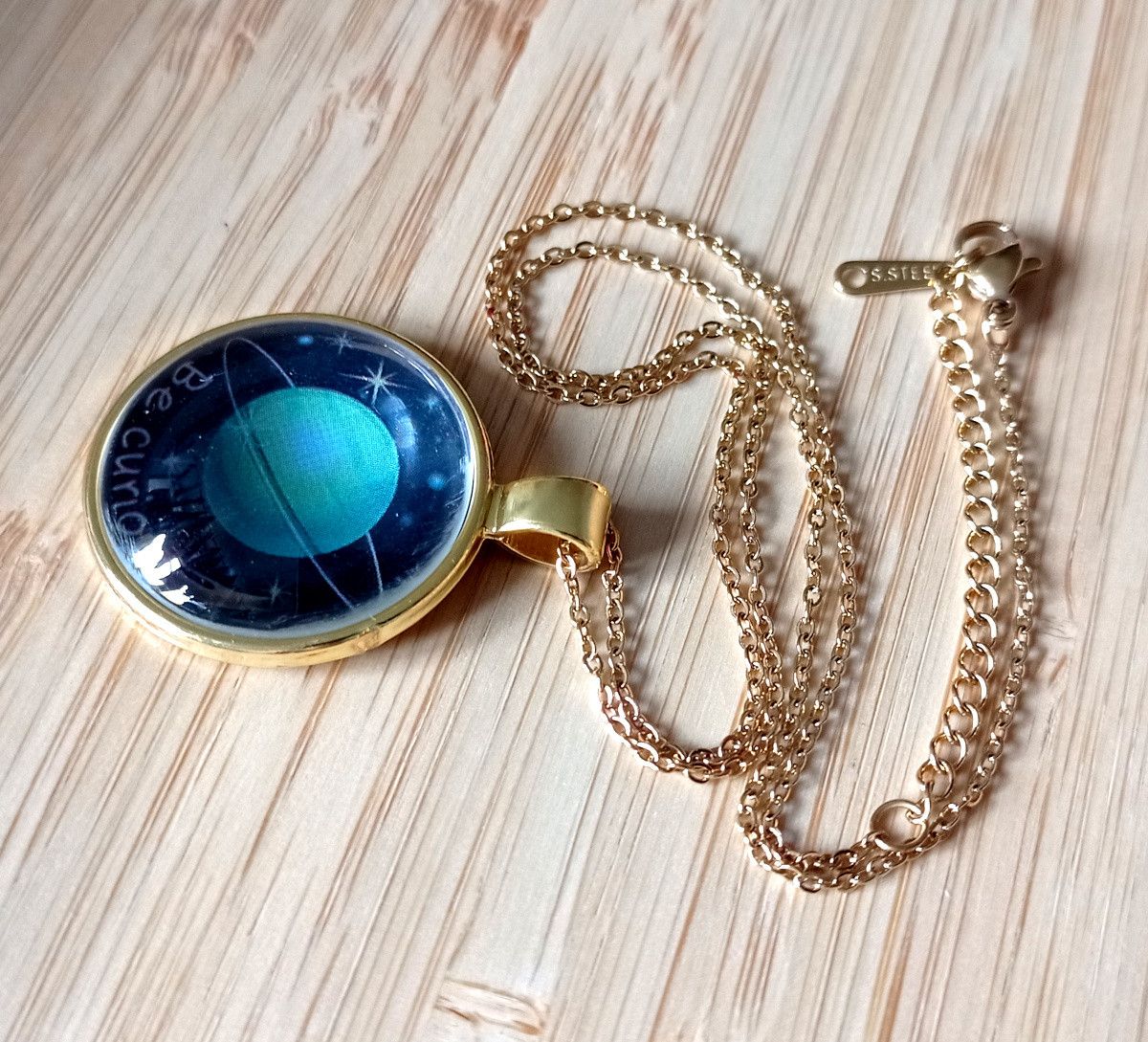 Hysteric Glamour × Japanese Brand × Vintage Punk Tiny Planet Uranus Stainless Steel Gold Necklace Unique Size ONE SIZE - 3 Thumbnail