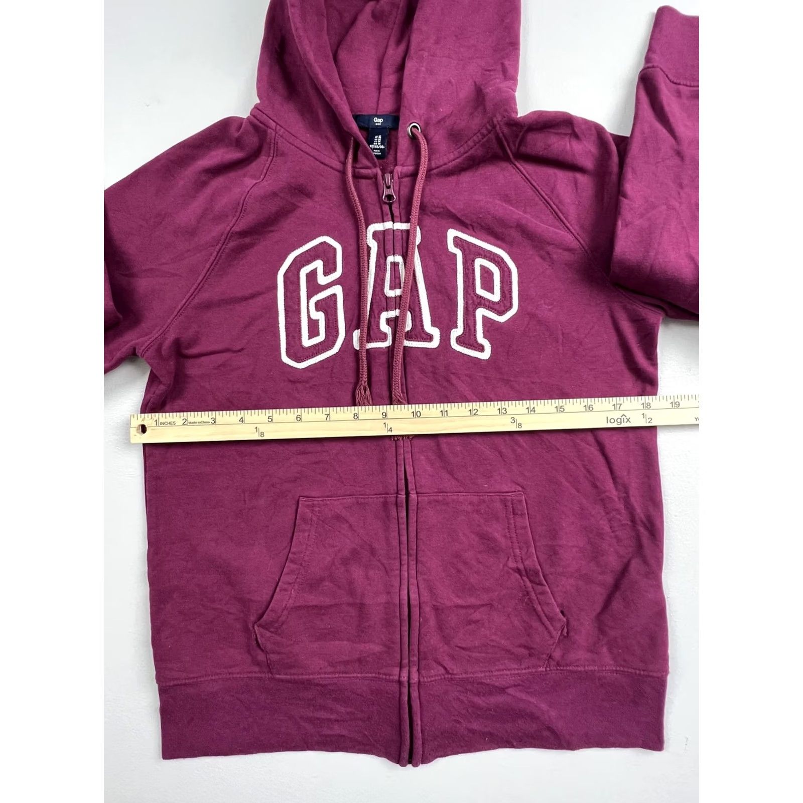 Gap VINTAGE Gap Hoodie Sweatshirt Womens Medium Purple Full Zip Fleece GAP Logo Warm Size M / US 6-8 / IT 42-44 - 4 Thumbnail