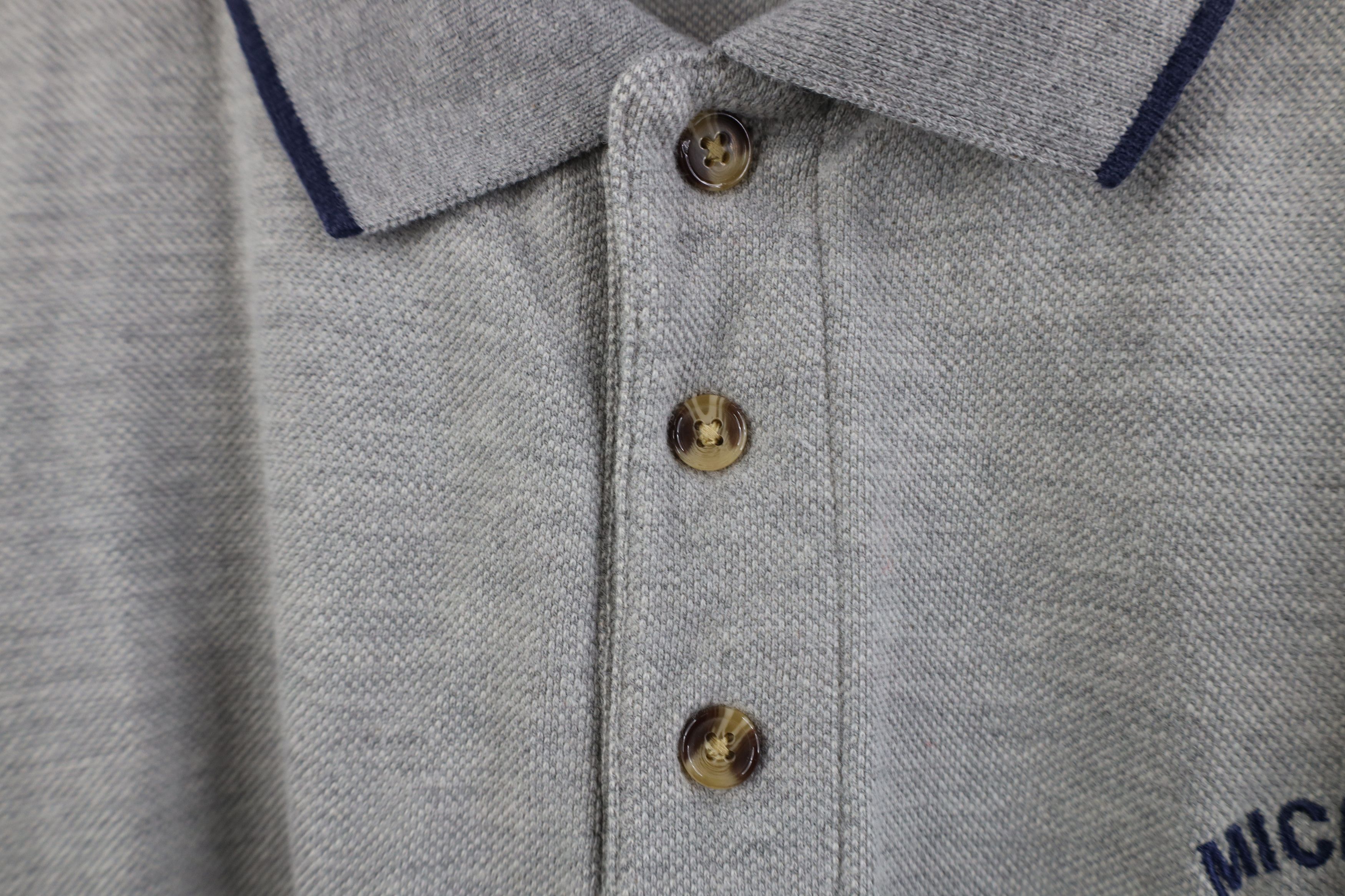 Vintage Vintage 90s Block M University of Michigan Polo Shirt Gray Size US M / EU 48-50 / 2 - 7 Thumbnail