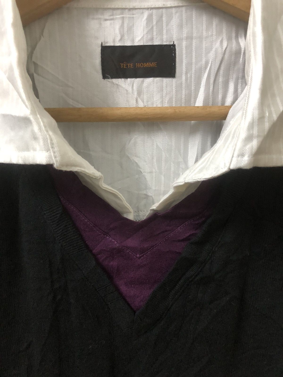 Tete Homme Tete Homme By Issey Miyake Triple Layer Black Tee Size US M / EU 48-50 / 2 - 2 Thumbnail