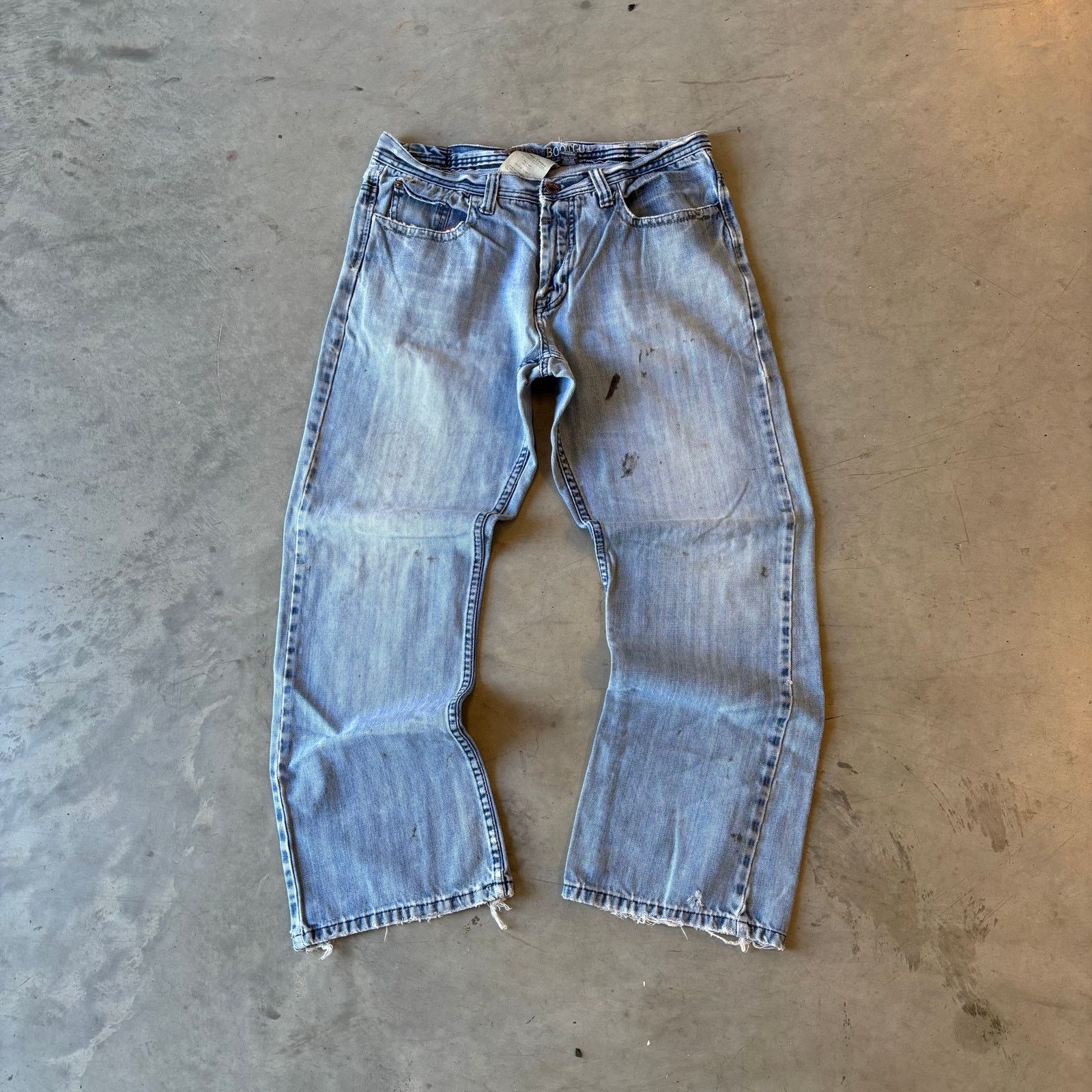 Vintage y2k faded washed bootcut flared distressed jeans Size US 34 / EU 50 - 1 Thumbnail