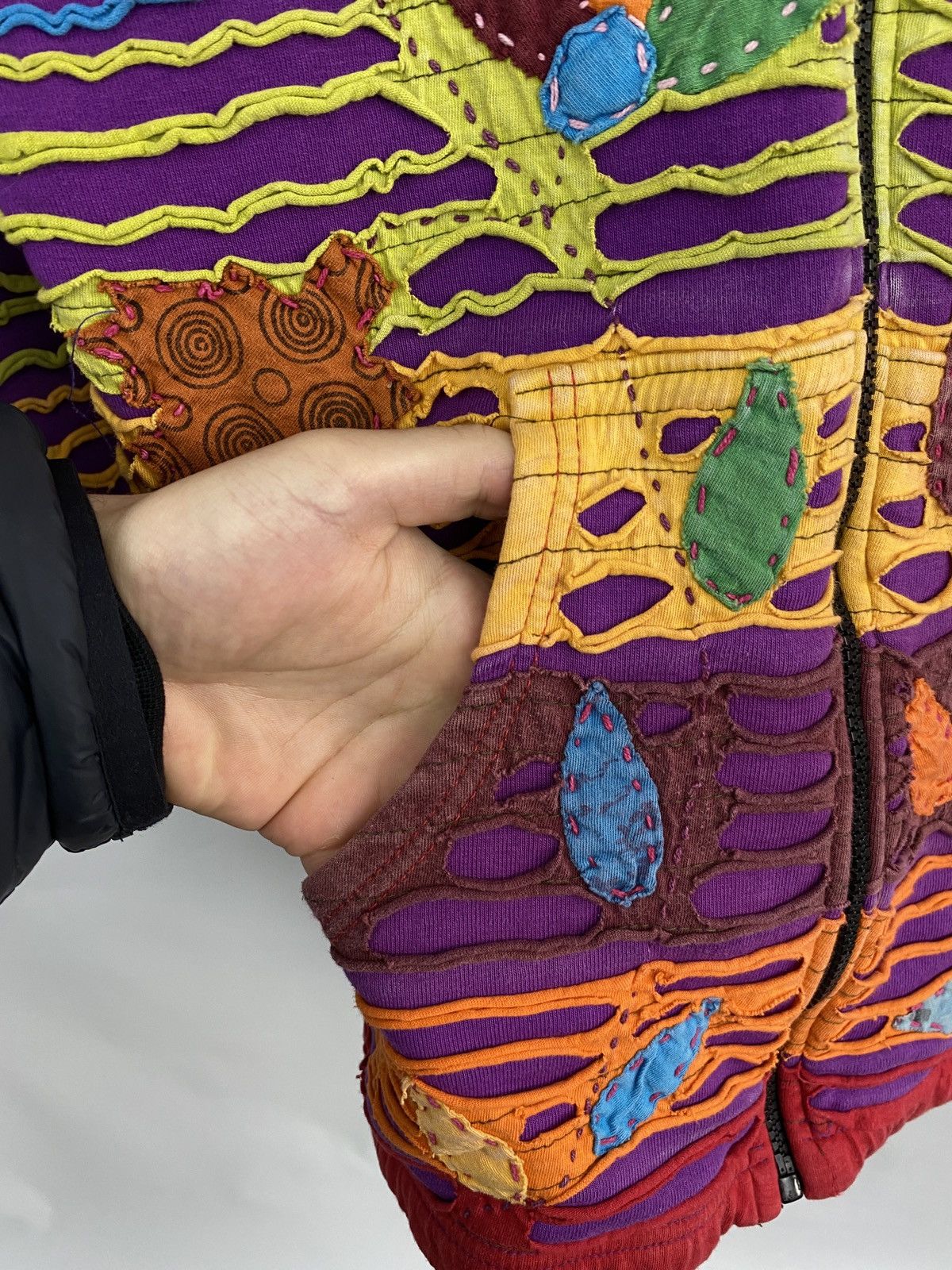 Custo Barcelona ☮️ 🍄 LSD Asymmetry Hippie Peace Art Hoodie rare kapital Y2K Size S / US 4 / IT 40 - 6 Thumbnail
