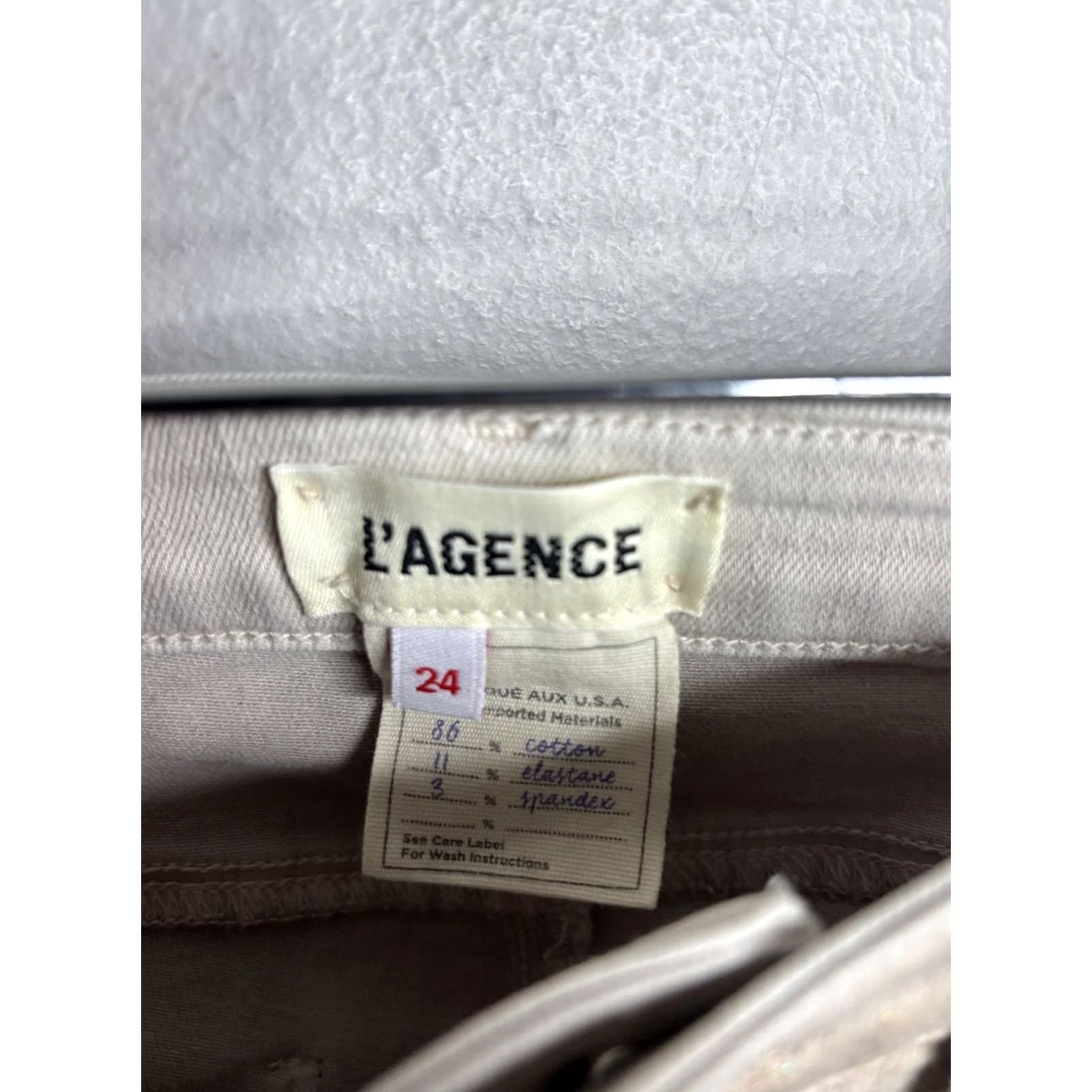 L'AGENCE L'AGENCE Jeans Womens 24 Beige Skinny Stretch Light Wash Denim Ankle Pants USA Size 42" / US 20 - 4 Thumbnail