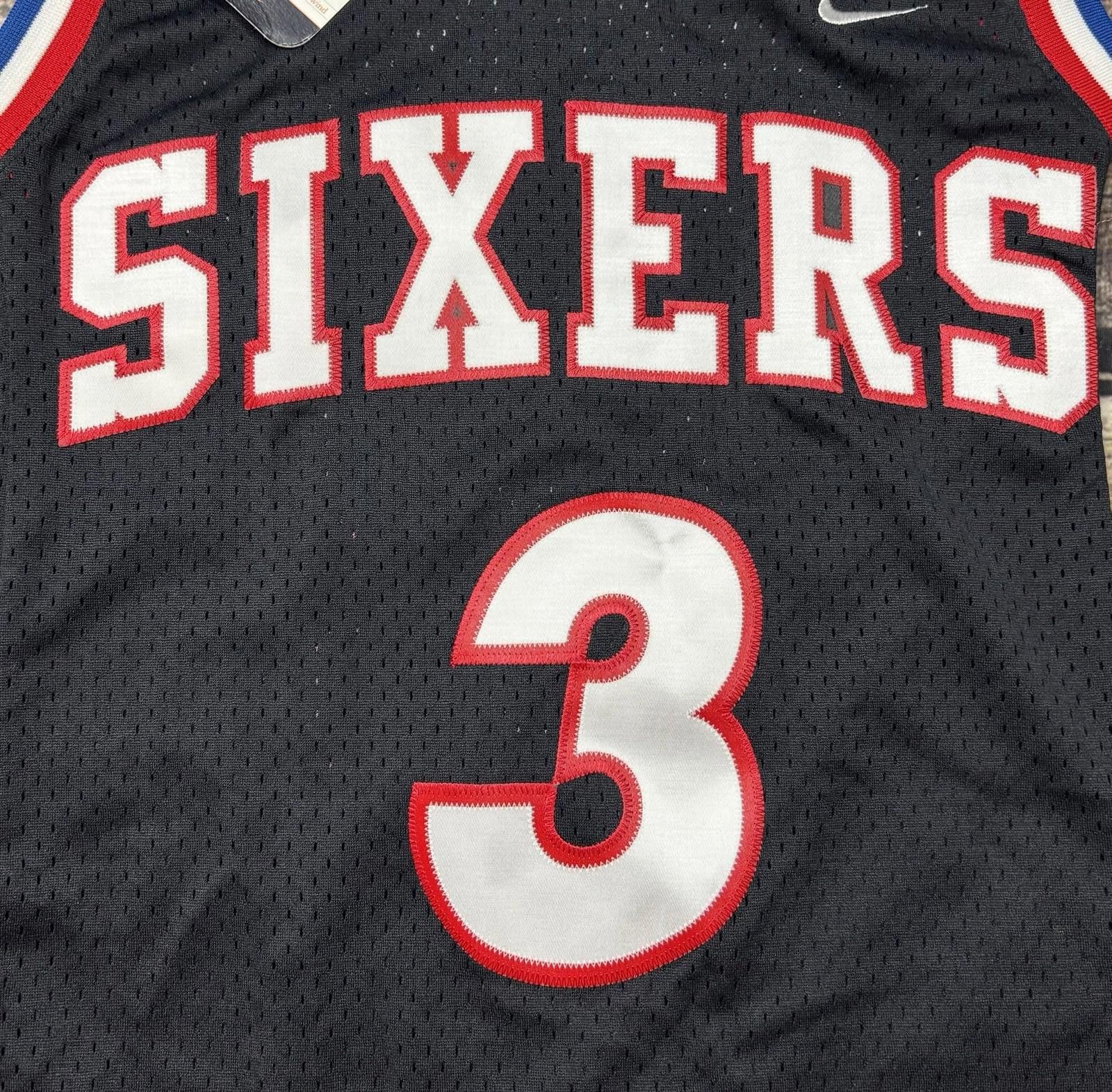 Nike Philidelphia Sixers Allen Iverson Jersey #3 Nike Boys M 2002 Size ONE SIZE - 4 Thumbnail