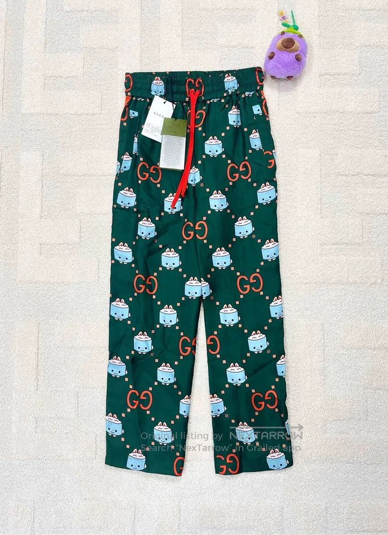 Gucci Gucci SizeXS Green cartoon pattern full print logo casual t Size US 27 - 1 Thumbnail
