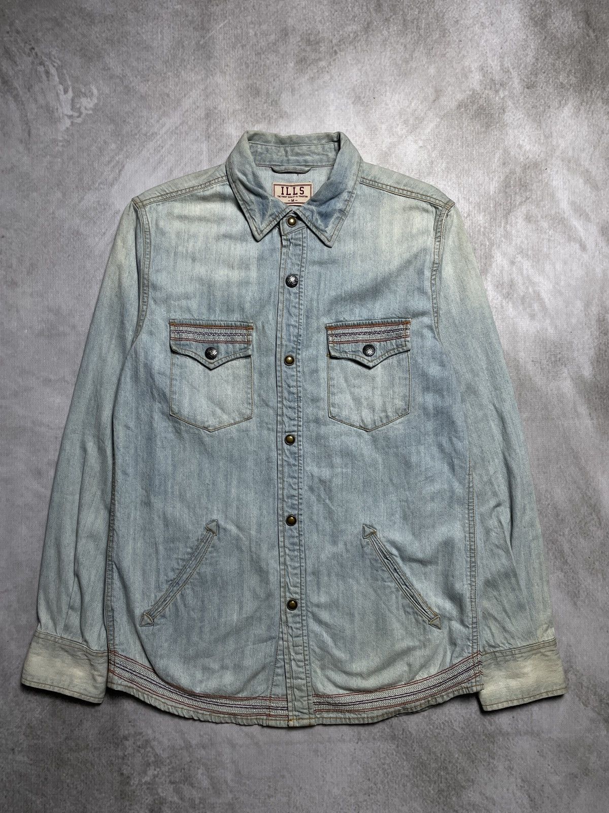PPFM 2000’s iLLs - Sashiko Stitch Button Faded Shirt Size US M / EU 48-50 / 2 - 1 Thumbnail