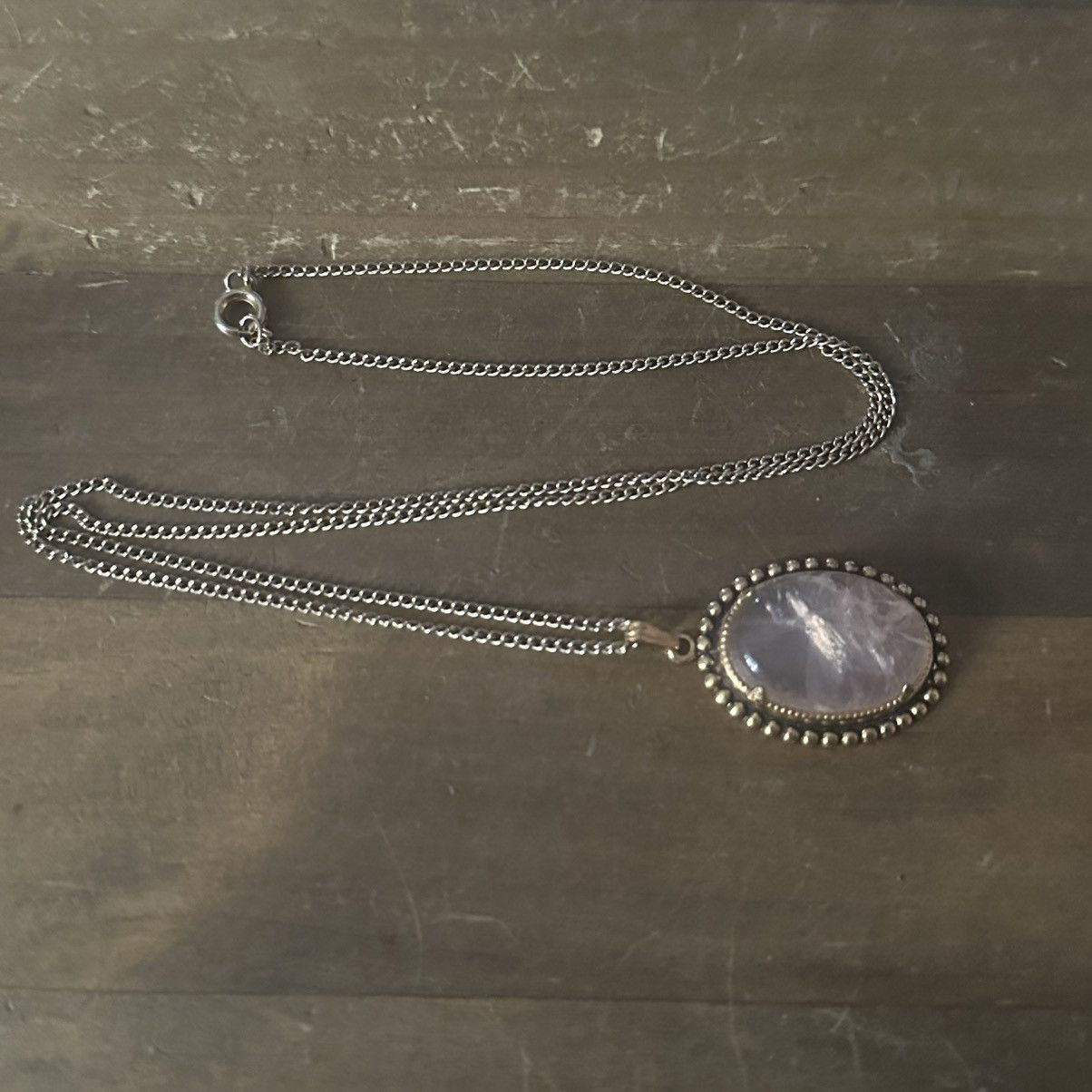 Vintage Vintage gold tone oval rose quartz pendant necklace Size ONE SIZE - 2 Thumbnail
